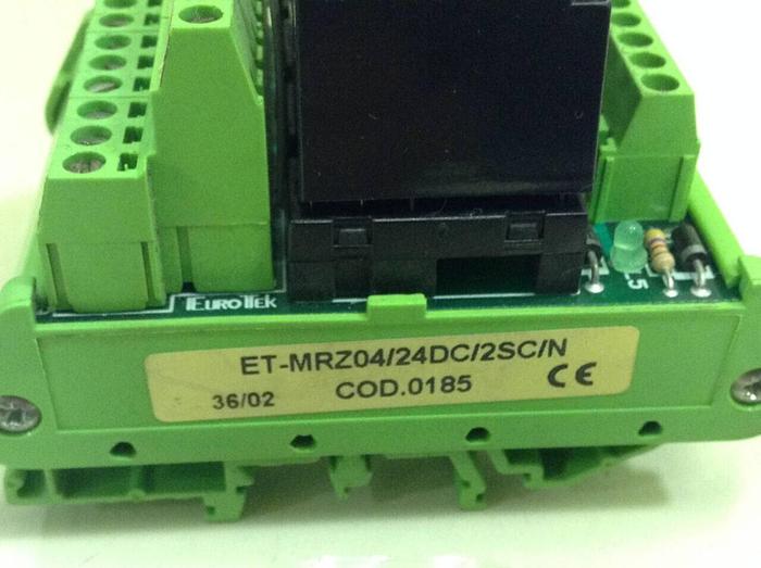 Used EUROTEK Four Channel Relay Breakout ET-MRZ04/24DC/2SC/N #76501