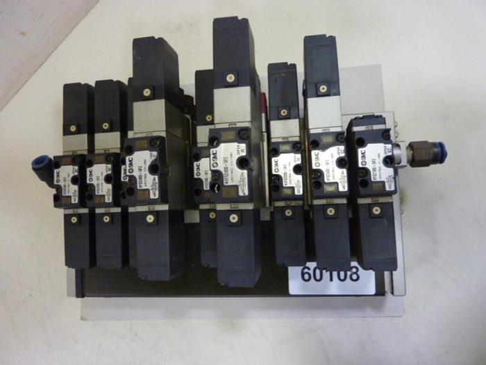 Used SMC Control Block w/ Valves VFS2100-5FZ #60108