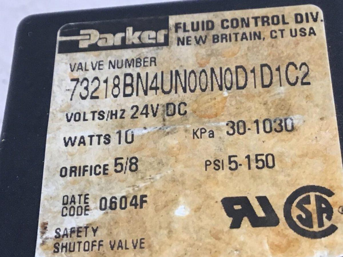 Used PARKER Safety Shut Off Valve 73218BN4UN00N0D1D1C2 USED