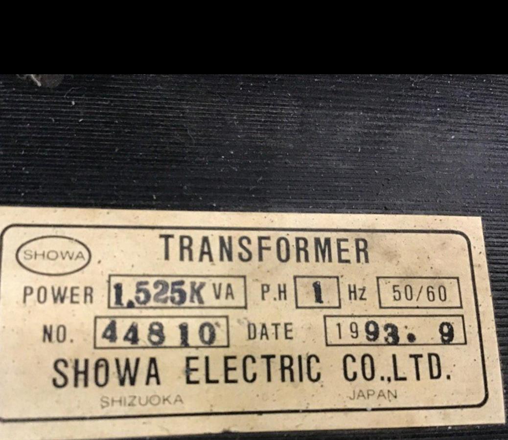Used SHOWA 1.525 kVA Transformer 44810 USED