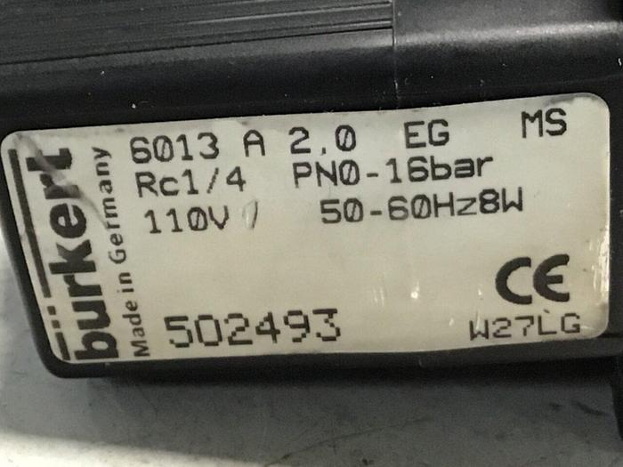 Used BURKERT Valve 502493 6013 #125478