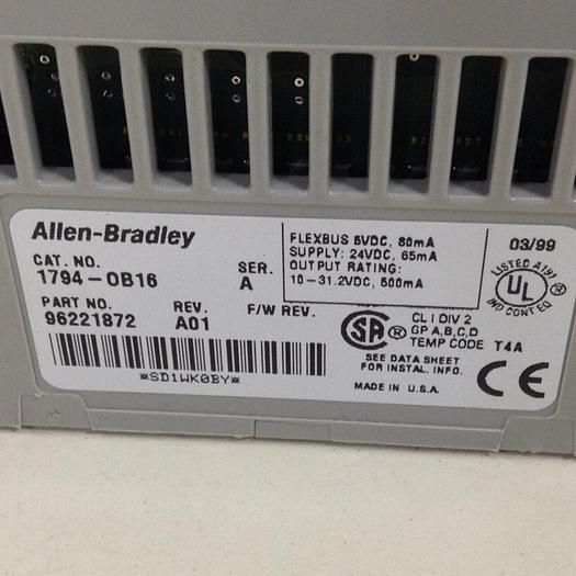 Used ALLEN BRADLEY I/O Module 1794-OB16 SER A #71871