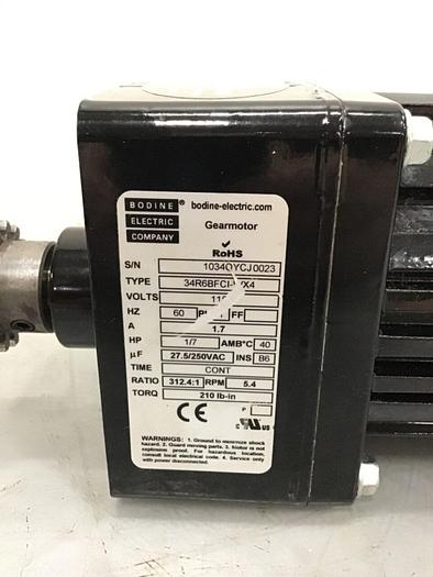 Used BODINE ELECTRIC Gearmotor 34R6BFCI-WX4 Used #143808