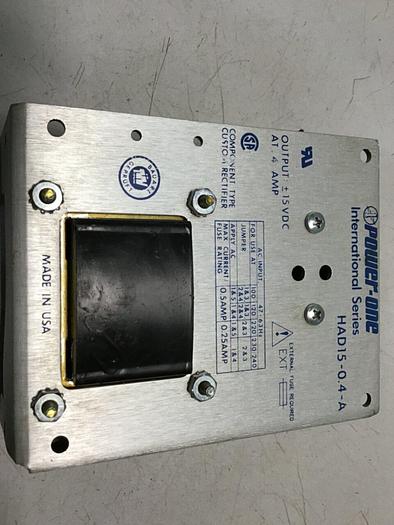 Used POWER ONE Power Supply HAD15-0.4-A #51077