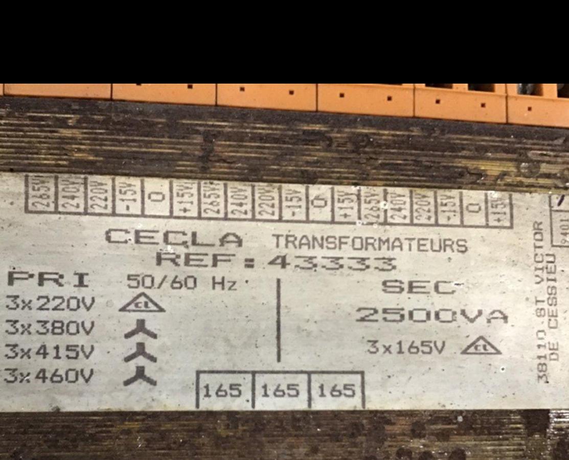 Used CECLA 2.5 kVA Transformer 43333 USED