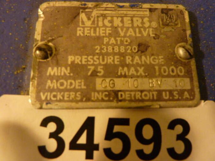 Used VICKERS Relief Valve CG 10 BV 10 #34594