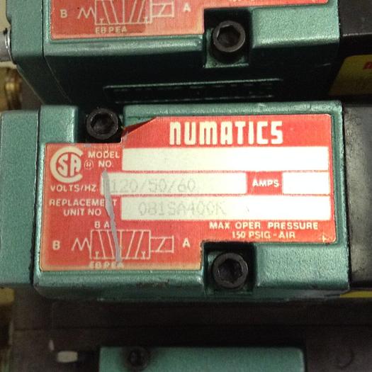Used NUMATICS Control Block w/ Valves 082RS115J016W #69510
