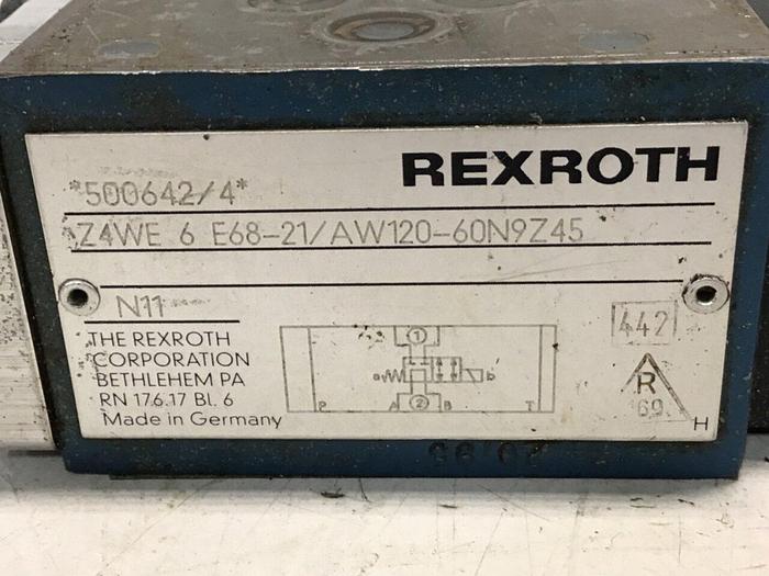 Used REXROTH Directional Valve Z4WE6E6821/AW120-60N9Z45 #136551