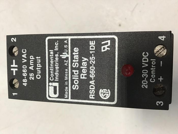 Used CONTINENTAL INDUSTRIES Solid State Relay RSDA-660-25-1DE #134788