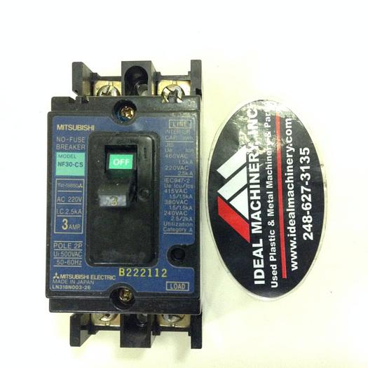 Used MITSUBISHI 3 Amp Circuit Breaker NF30-CS-3 #73055