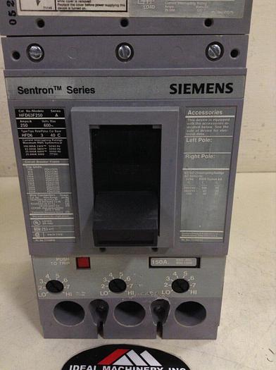 Used SIEMENS 250 Amp Circuit Breaker HFD63F250 Used