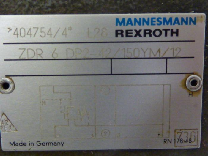 Used REXROTH Pressure Relief Valve ZDR6DP242150YM12 #51637