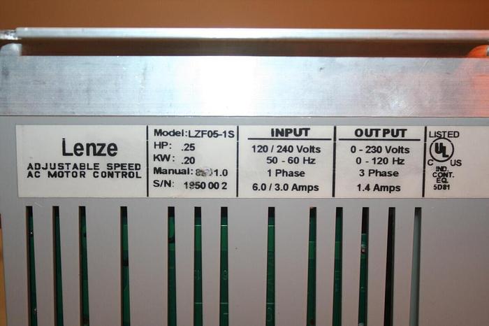 Used LENZE AC Motor Control LZF05-1S #20600