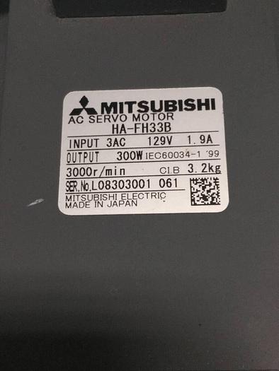 Used MITSUBISHI Servo Motor w/ Gear Motor HA-FH33B Used