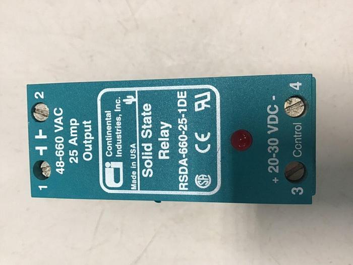 Used CONTINENTAL INDUSTRIES Solid State Relay RSDA-660-25-1DE #138136