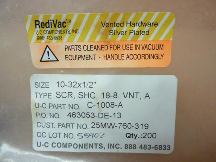 U-C COMPONENTS Socket Head Cap Screw C-1008-A DNL SCRAPPED