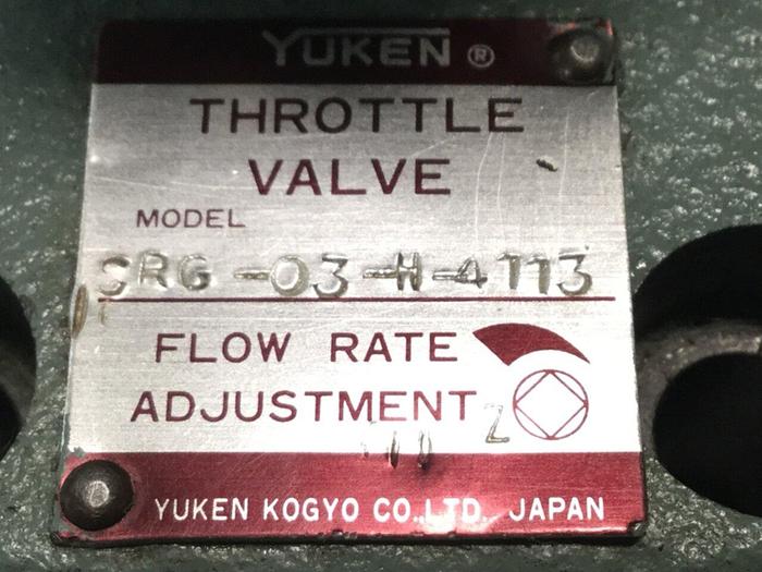 Used YUKEN Hydraulic Throttle Valve SRG-03-H-4113 #102406