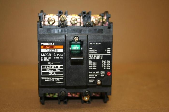 Used TOSHIBA 20 Amp Circuit Breaker NJ30NB Used
