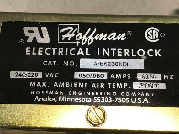Used HOFFMAN Interlock Switch A-EK230NDH #124725