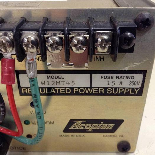 Used ACOPIAN Regulated Power Supply W12MT45 #70655