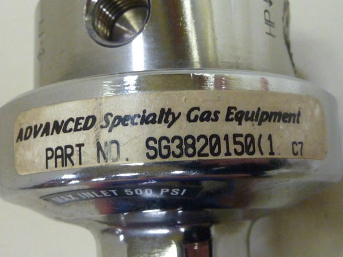 Used ADVANCED SPECIALTY GAS High Pressure Regulator SG3820150 #60138