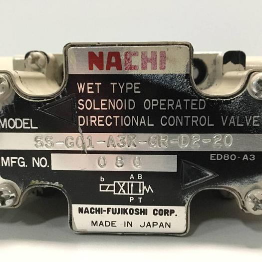 Used NACHI Directional Control Valve SS-G01-A3X-GR-D2-20 #91602