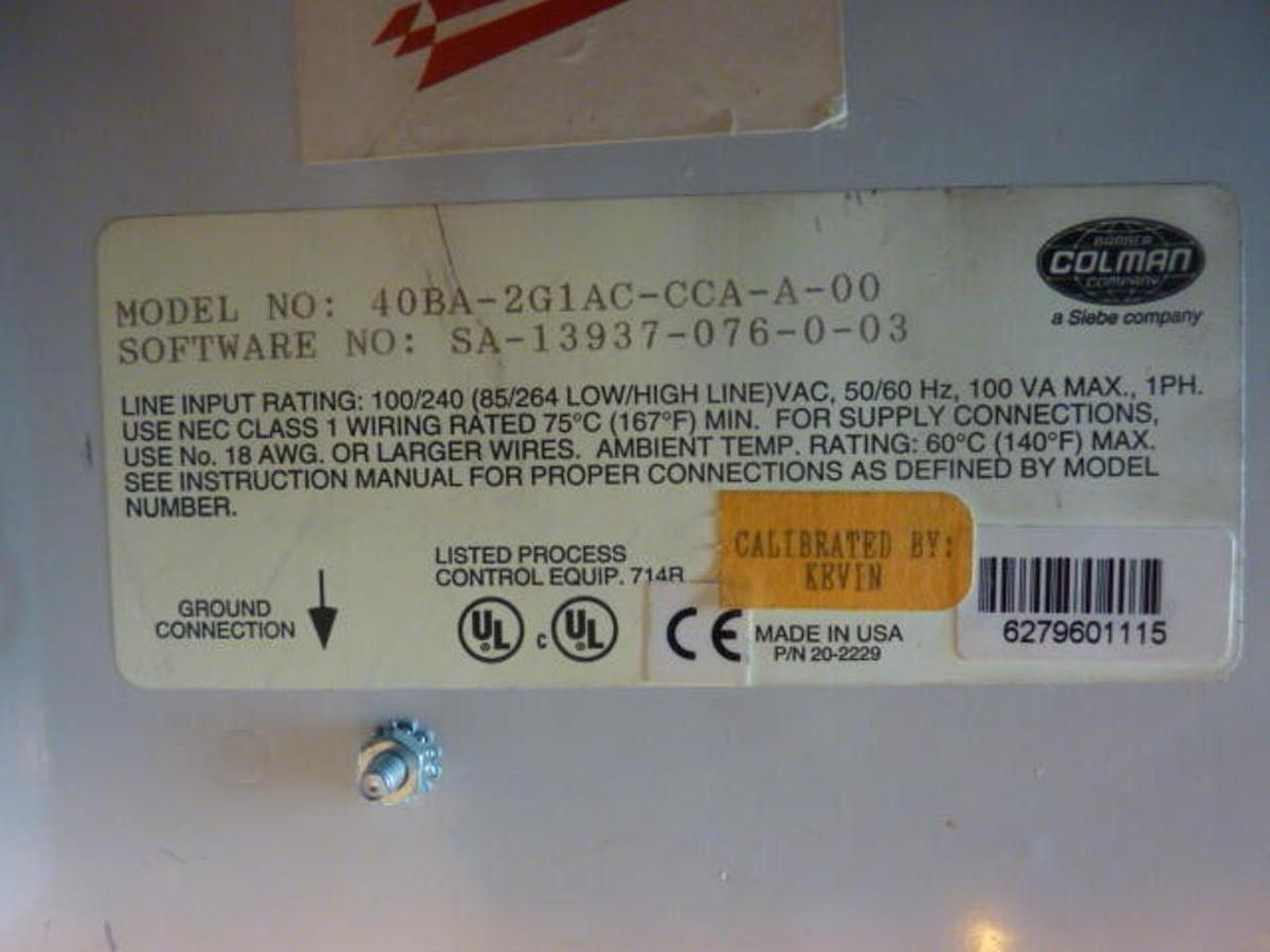 Used BARBER COLMAN Control Card Rack 40BA-2G1AC-CCA-A-00 USED