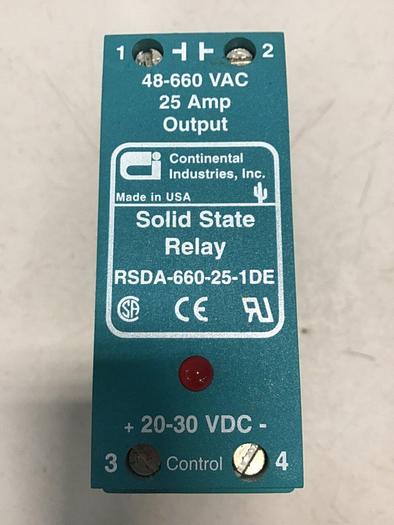 Used CONTINENTAL INDUSTRIES Solid State Relay RSDA-660-25-1DE #138589