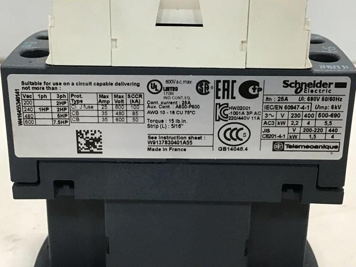 Used TELEMECANIQUE Contactor LC1D09 #115315
