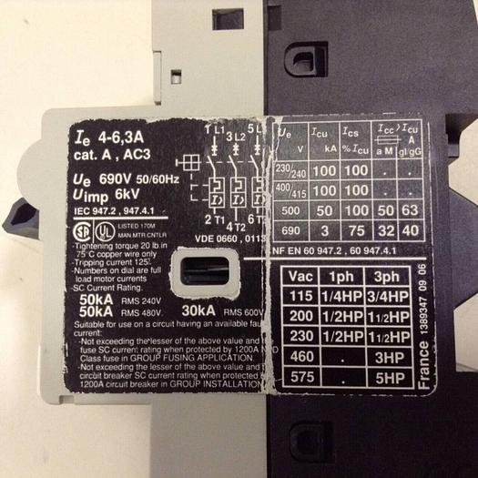 Used TELEMECANIQUE Motor Starter GV2-RT10 #77675