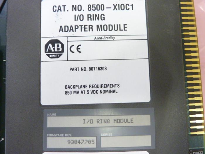 Used ALLEN BRADLEY I/O Ring Adapter Module 8500-XI0C1 #43588