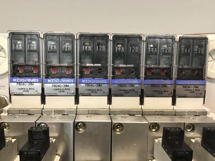 Used KOGANEI Block w/ Valves PBM6P-3W #120967