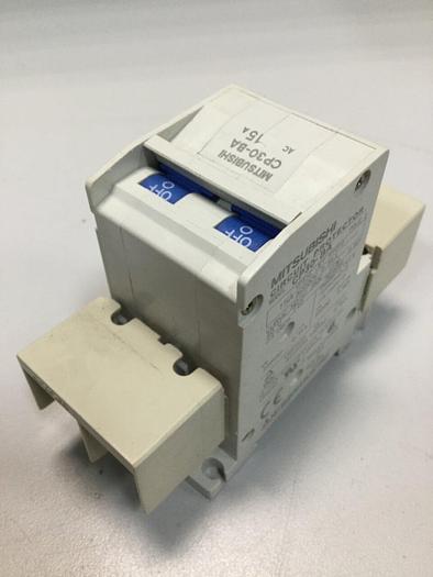 Used MITSUBISHI 15 Amp Circuit Protector CP30-BA-2P-15A #103605