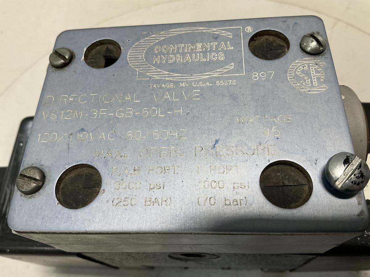 Used CONTINENTAL HYDRAULICS VS12M-3F-GB-60L-H