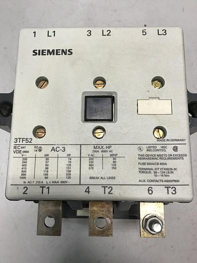 Used SIEMENS Contactor 3TF5222-0AK6 #134099
