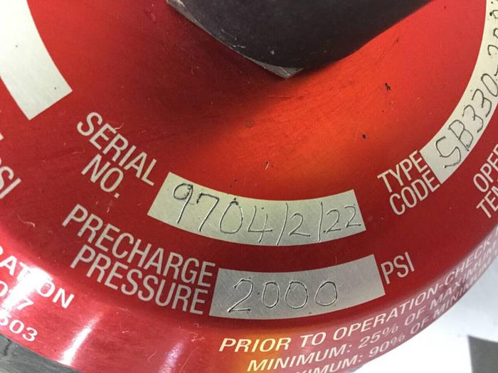 Used HYDAC Accumulator SB330-20A1/112S-210A138 #92156