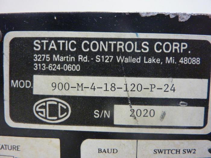 Used STATIC CONTROL SYSTEMS Display Unit 900-M-4-18-120-P-24 #49569