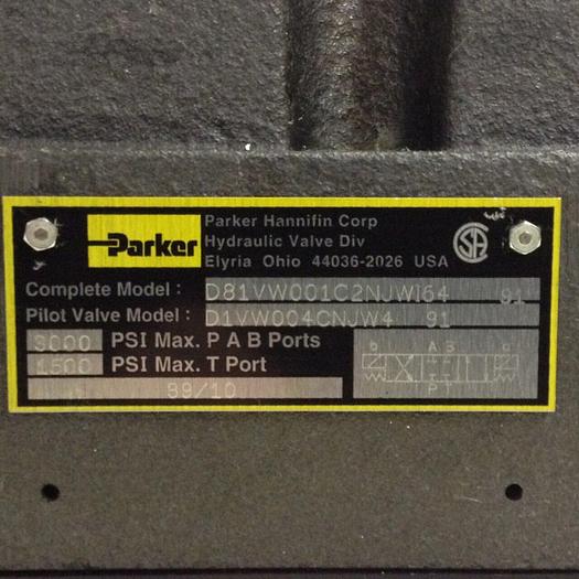 Used PARKER Valve D81VW001C2NJW164 Used