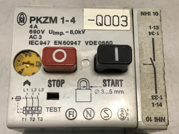 Used MOELLER Switch PKZM1-4-Q003 #120079