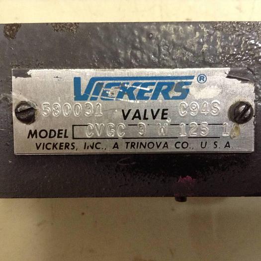 Used VICKERS Relief Valve CVGC 3 W 125 10 #89196
