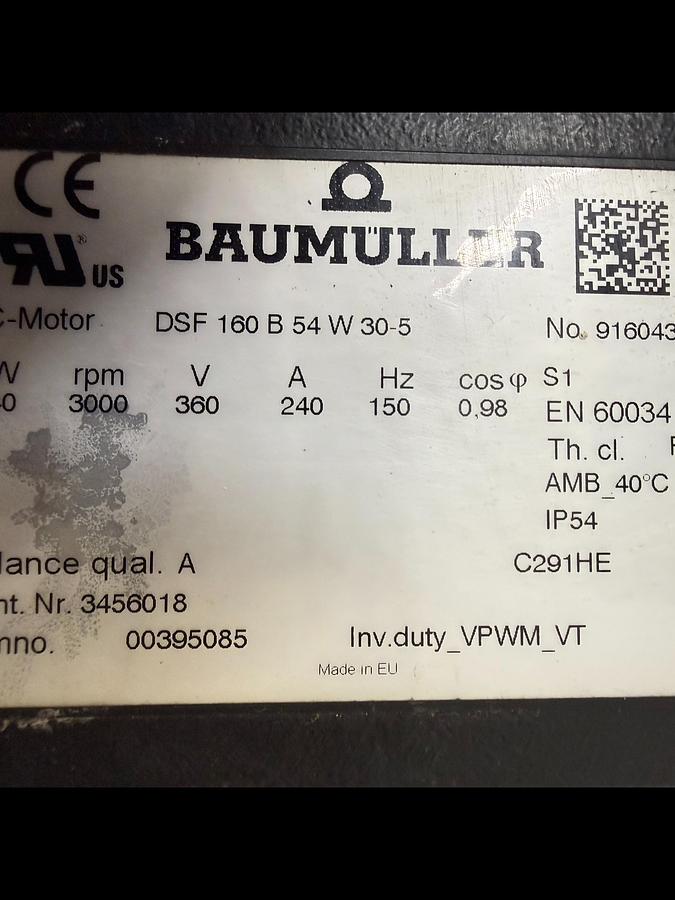 Used BAUMULLER DSF 160 B 54 W 30-5