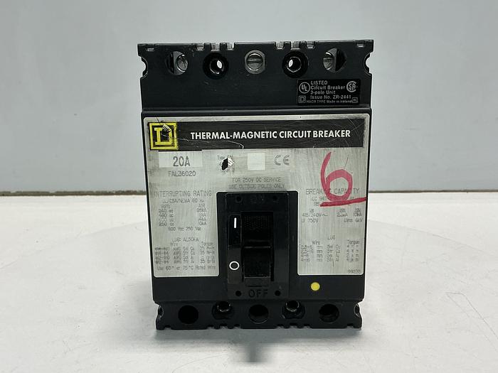 Used SQUARE D FAL36020