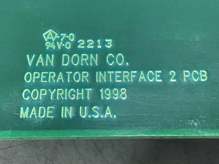 Used VAN DORN Operator Interface Board 330129 PC330-129 330-129 Used