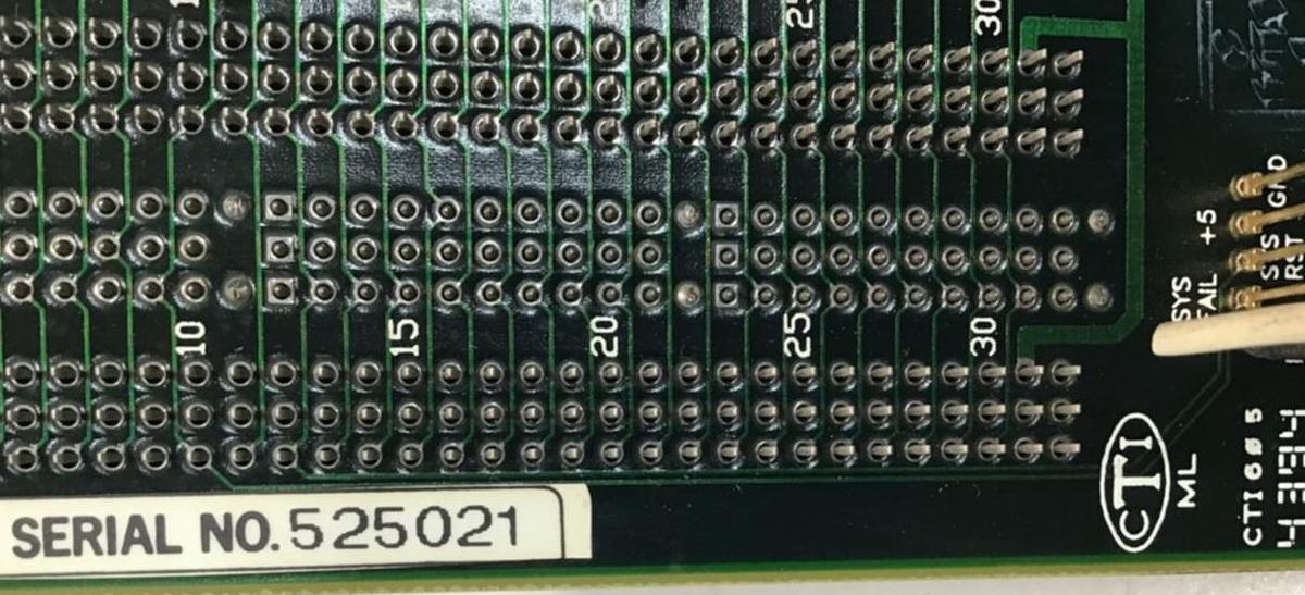 Used CTI Van Dorn Control Rack Board CTI 605 Z9502358B USED 