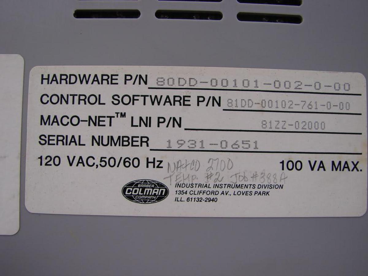 Used BARBER COLMAN Temperature Module 80DD-00101-002-0-00 #7388