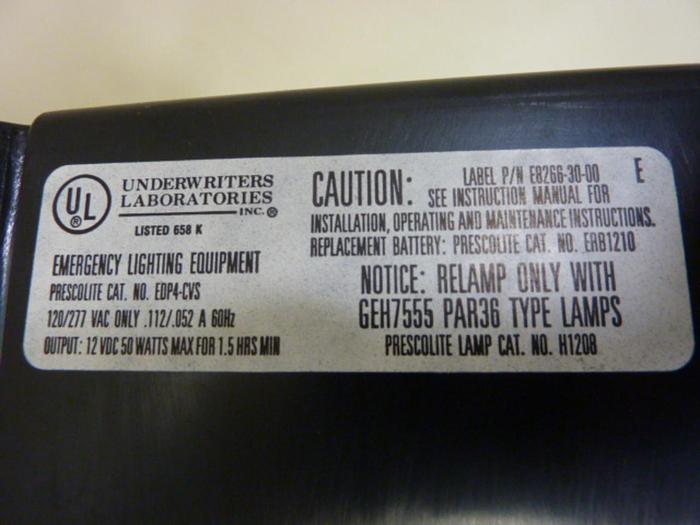 PRESCOLITE Emergency Lighting Unit EDP4-CVS #56751
