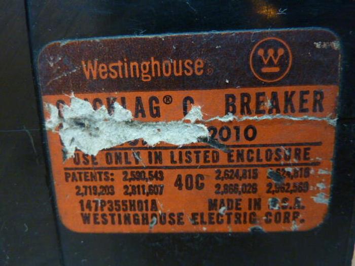 Used WESTINGHOUSE 10 Amp Circuit Breaker QC2010 #31347