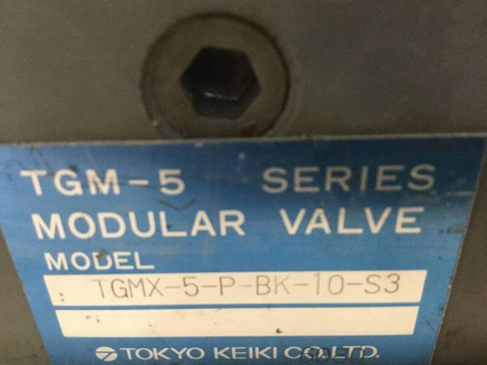 Used TOKYO KEIKI Modular Valve TGMX-5-P-BK-10-S3 #99415