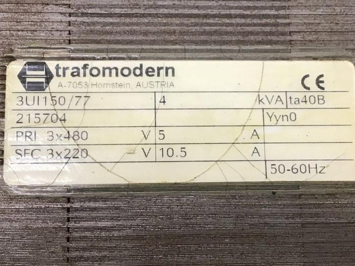Used TRAFOMODERN 4.0 kVA Transformer 3UI150/77 USED