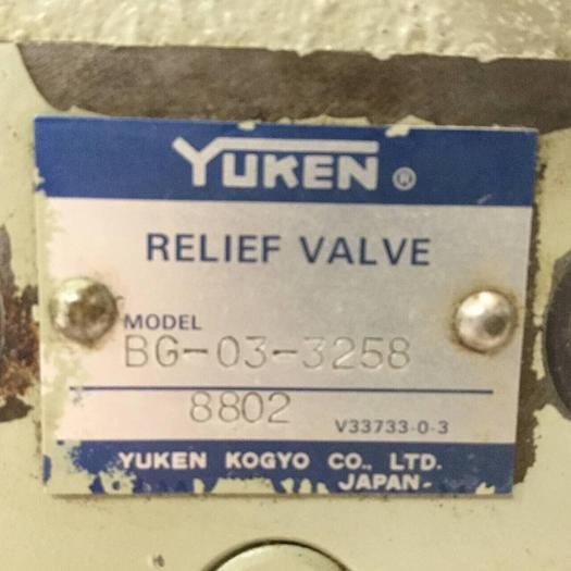 Used YUKEN Relief Valve BG-03-3258 #91549